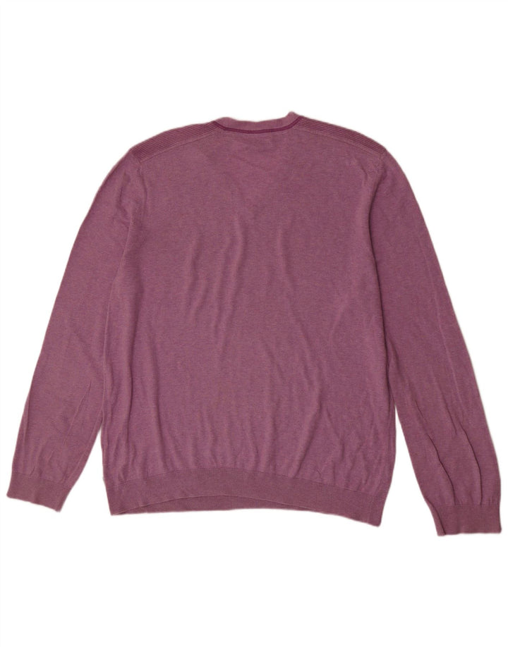 Męski sweter Ted Baker z dekoltem w kształcie litery V, rozmiar 6 2XL, różowy, bawełniany