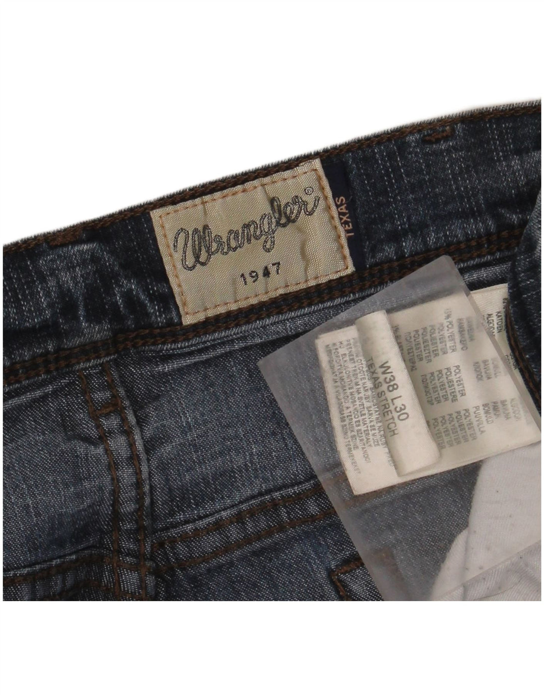 Męskie jeansy WRANGLER Texas Stretch Straight W38 L30 Niebieskie, bawełniane