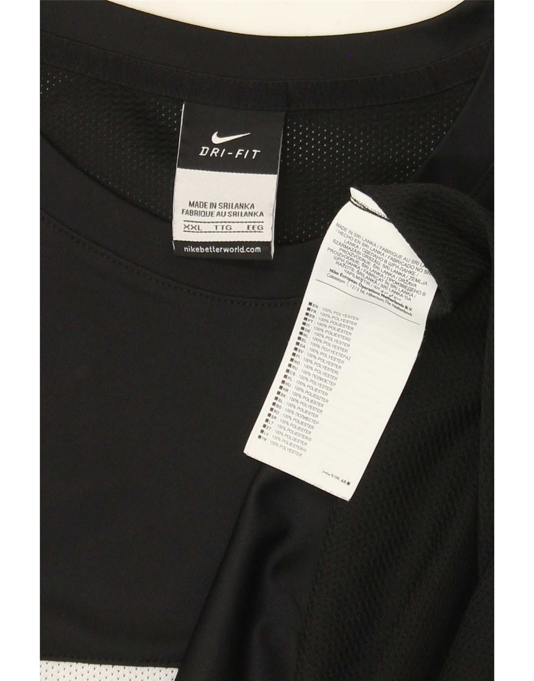 Męski T-shirt Nike Dri Fit Top 2XL Czarny poliester z blokami kolorów