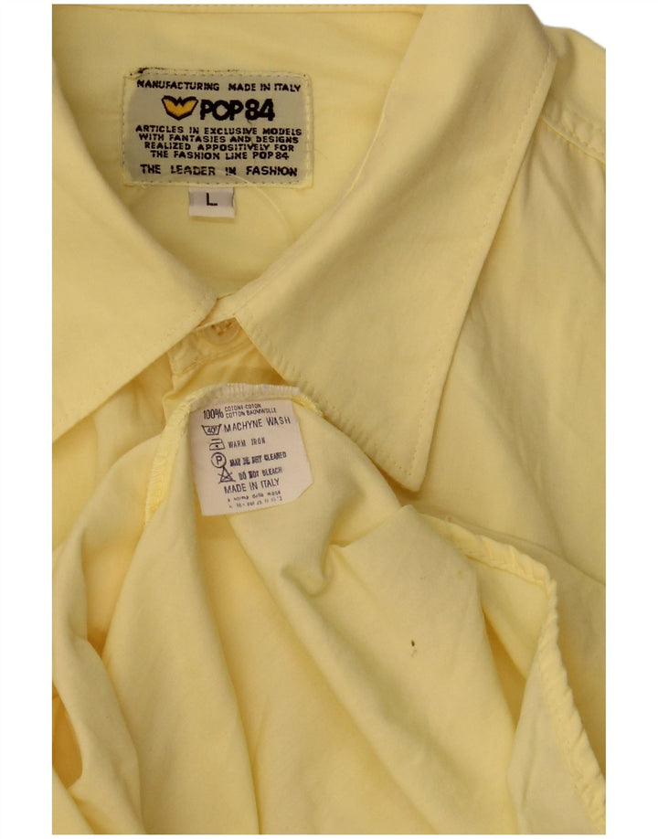 POP 84 Koszula męska, duża, żółta, bawełniana