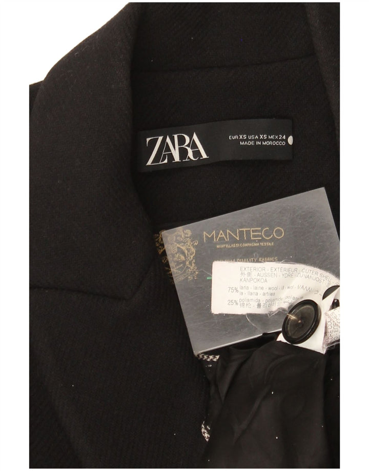Płaszcz damski Zara UK 6 XS, czarny, wełniany