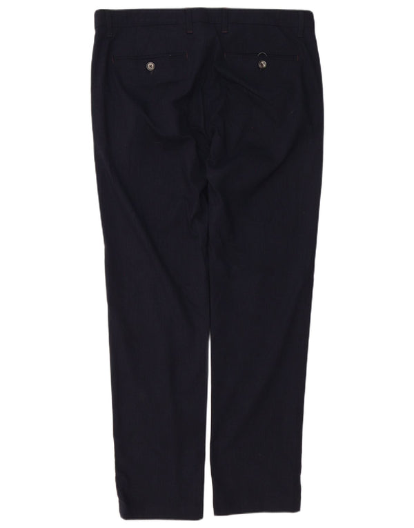 Męskie spodnie typu slim chino Ted Baker W34 L32 Granatowe, poliestrowe prążki