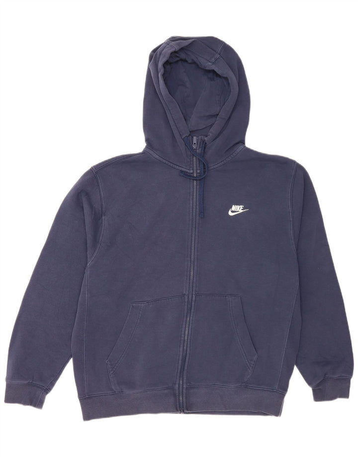 Męski sweter z kapturem i zamkiem błyskawicznym Nike, duży, granatowy, bawełniany