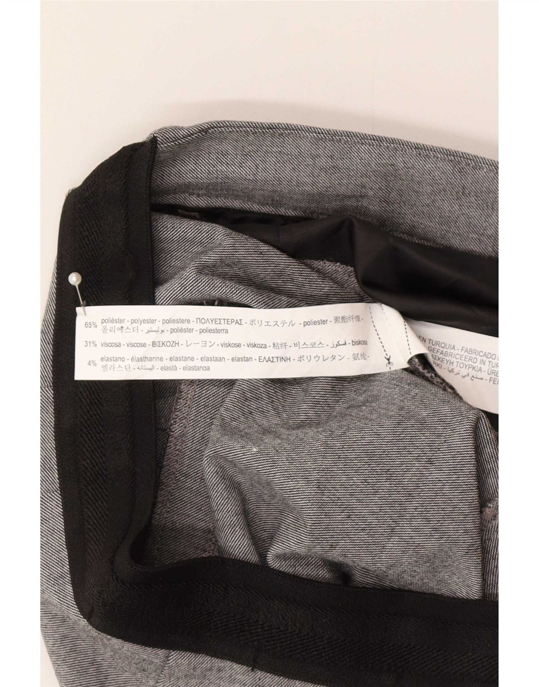 Damskie zwężane spodnie chino Zara, średnie W30 L28, szary poliester w kratę