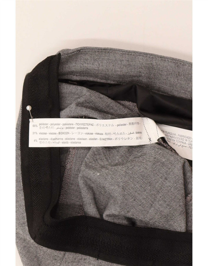 Damskie zwężane spodnie chino Zara, średnie W30 L28, szary poliester w kratę