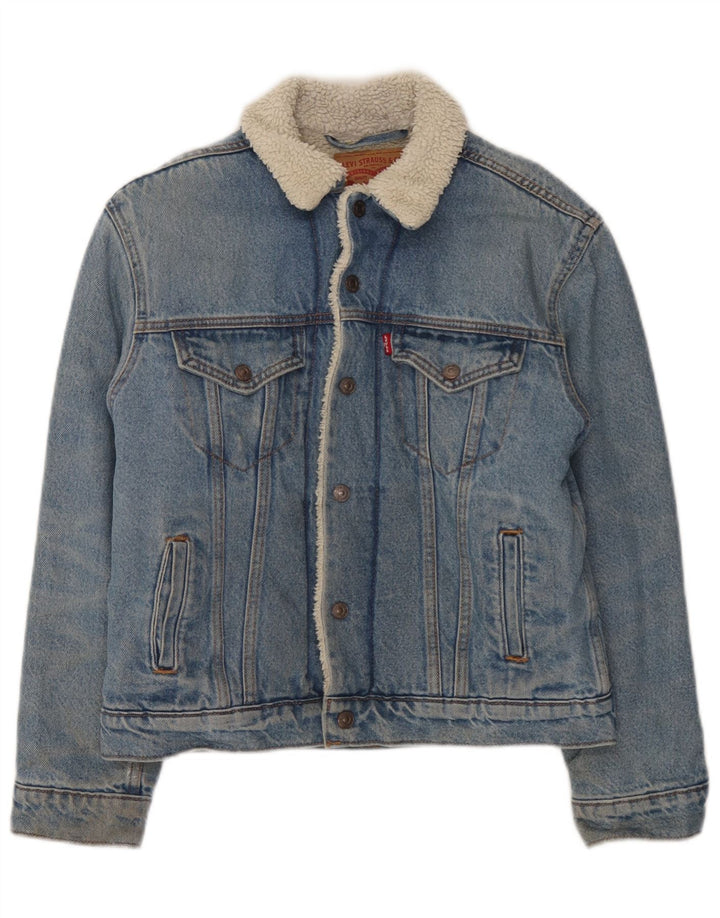 Męska kurtka dżinsowa Levi's Sherpa UK 34 XS, niebieska, bawełniana