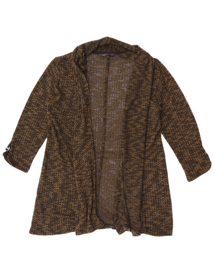 Marks & Spencer Damski sweter rozpinany z rękawem 3/4, UK 12, średni khaki