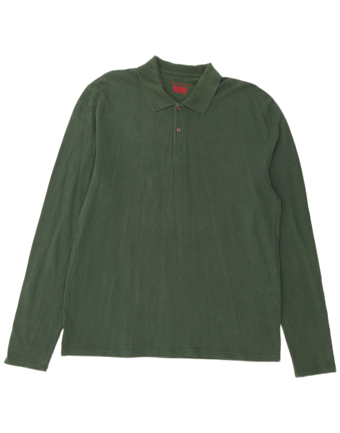 Męska koszulka polo z długim rękawem LEVI'S, duża, zielona bawełna