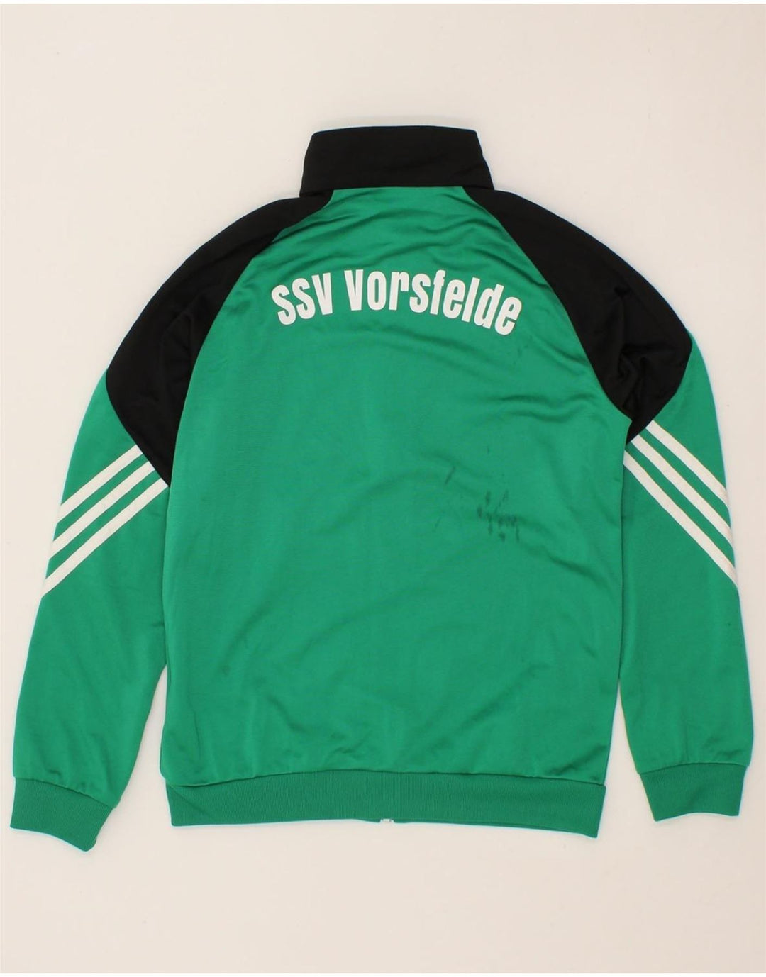 ADIDAS Boys Graphic Tracksuit Top Jacket 11-12 Years Large Green Vintage Adidas and Second-Hand Adidas from Messina Hembry 