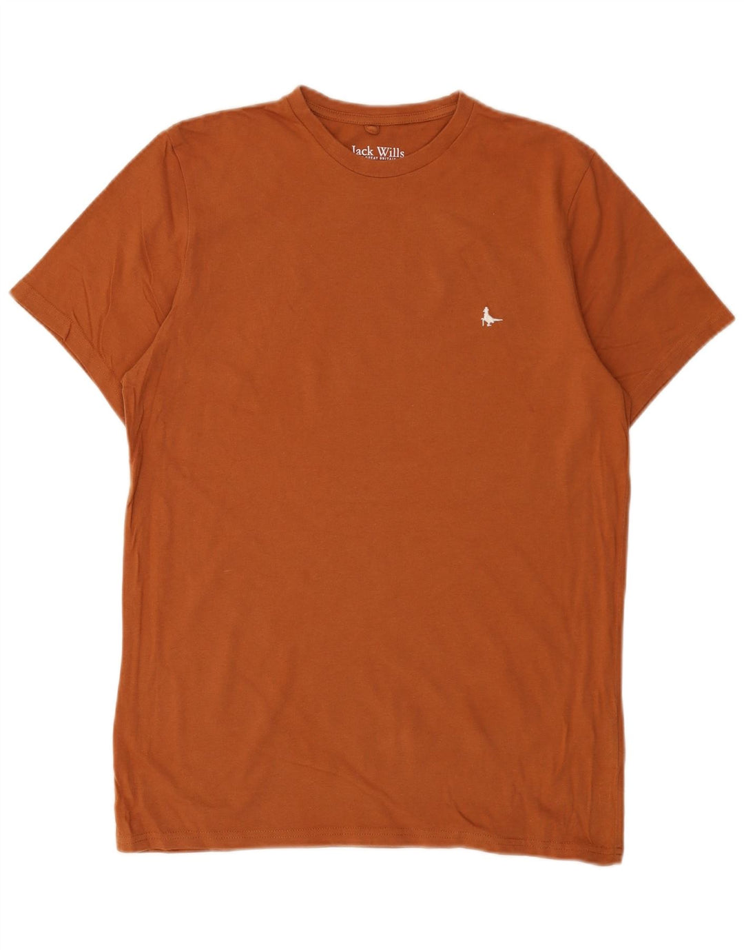 Męska koszulka T-shirt JACK WILLS o klasycznym kroju, średnia brązowa bawełna