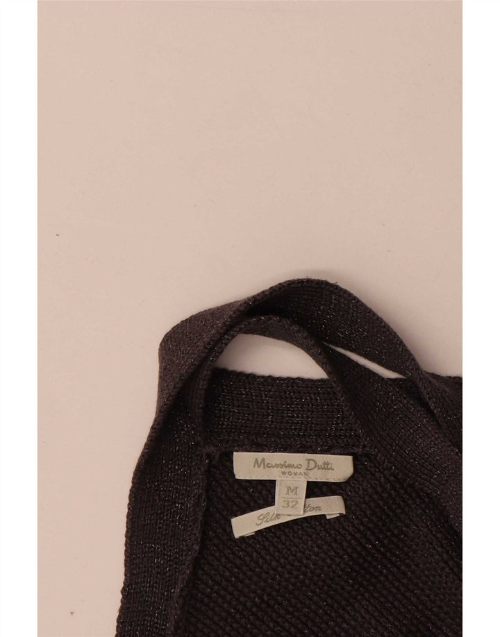 Tank top damski Massimo Dutti UK 12, średni czarny jedwab