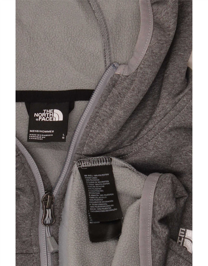 Męski sweter z kapturem i zamkiem błyskawicznym The North Face, duży, szary, poliestrowy