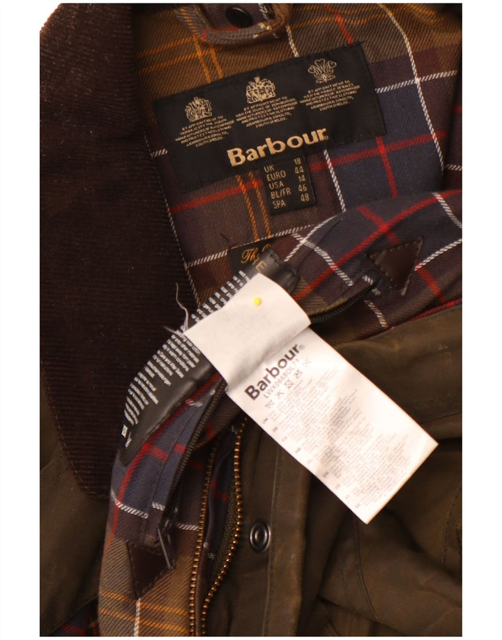 Kurtka damska Barbour z woskowanej bawełny UK 18 XL, bawełna khaki