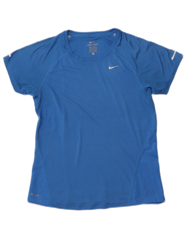 Damska koszulka NIKE Dri Fit Top UK 8/10, mała, niebieska, poliestrowa, sportowa