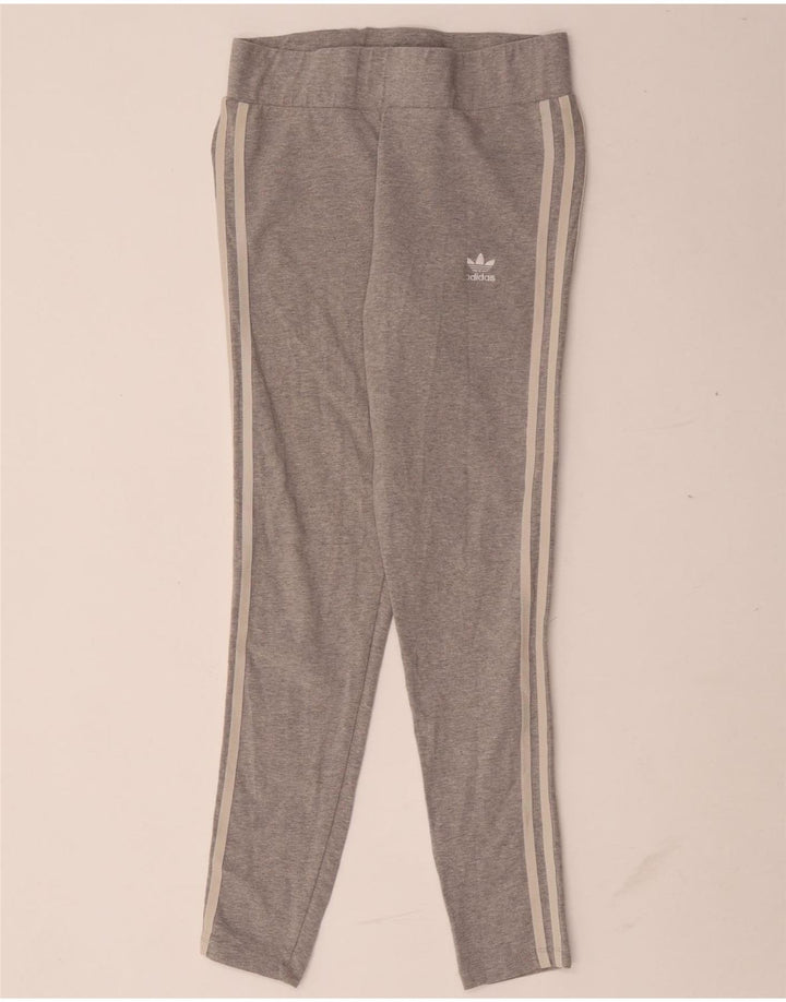 Legginsy damskie Adidas UK 12 Średnioszare, bawełniane nakrapiane