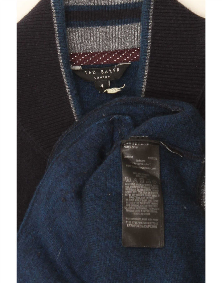 Męski sweter rozpinany Ted Baker, rozmiar 4, duży, granatowy, poliamid
