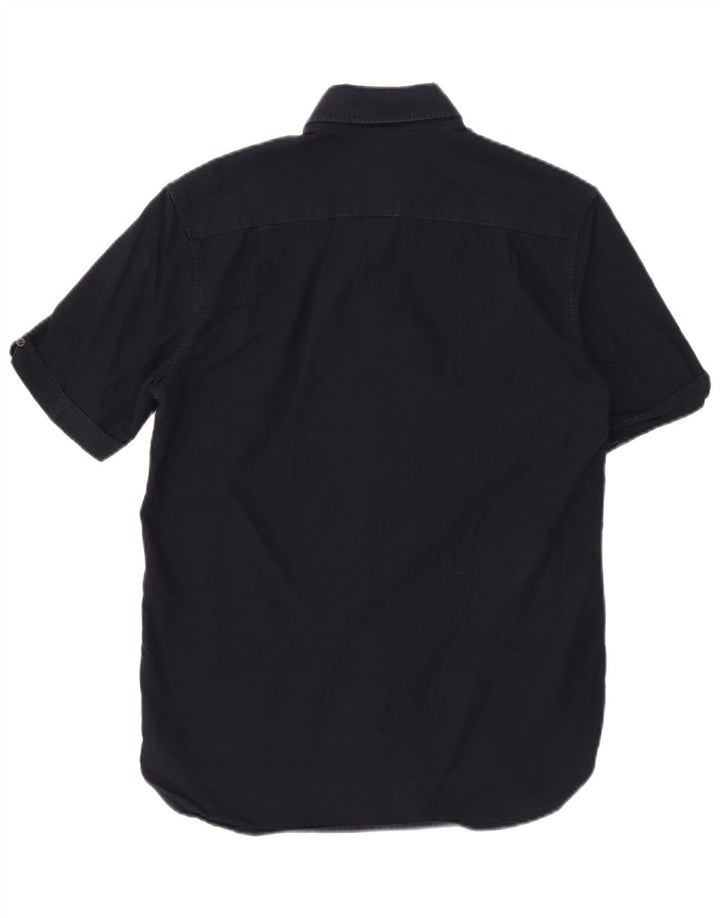 FRED PERRY Męska koszula z krótkim rękawem, mała, granatowa, bawełniana