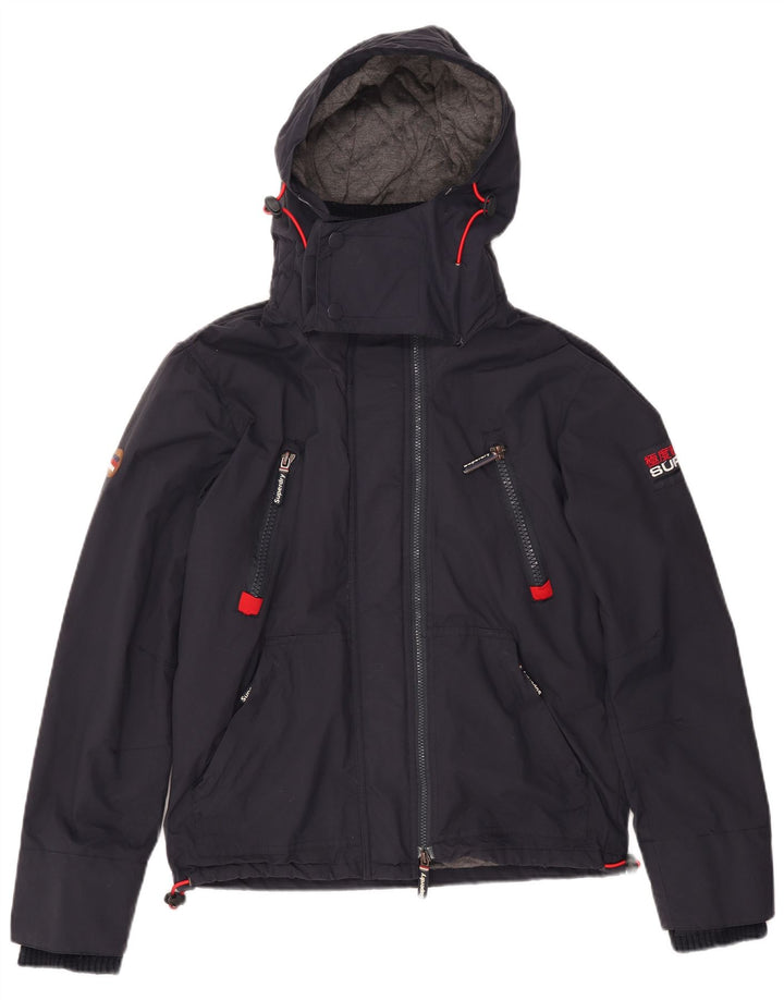 Męska kurtka wiatrówka z kapturem Superdry UK 38 Średni granatowy nylon