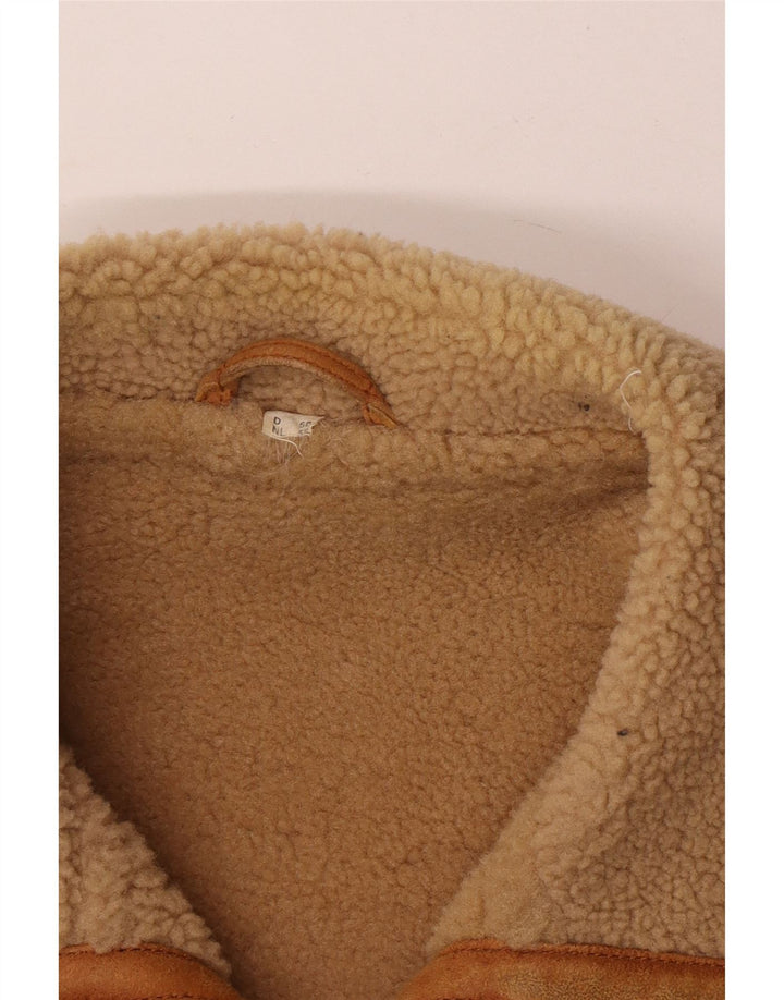 Męska kurtka Shearling David Moore EU 50, duża, brązowa kurtka Shearling