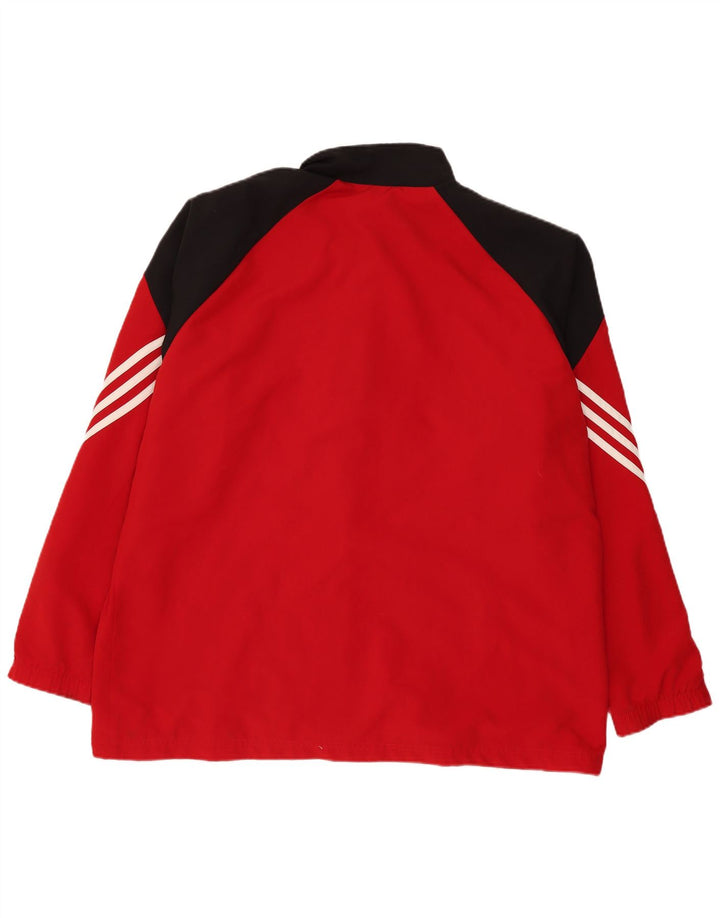 Adidas Męska bluza dresowa Top 2XL Czerwony poliester z blokami kolorów