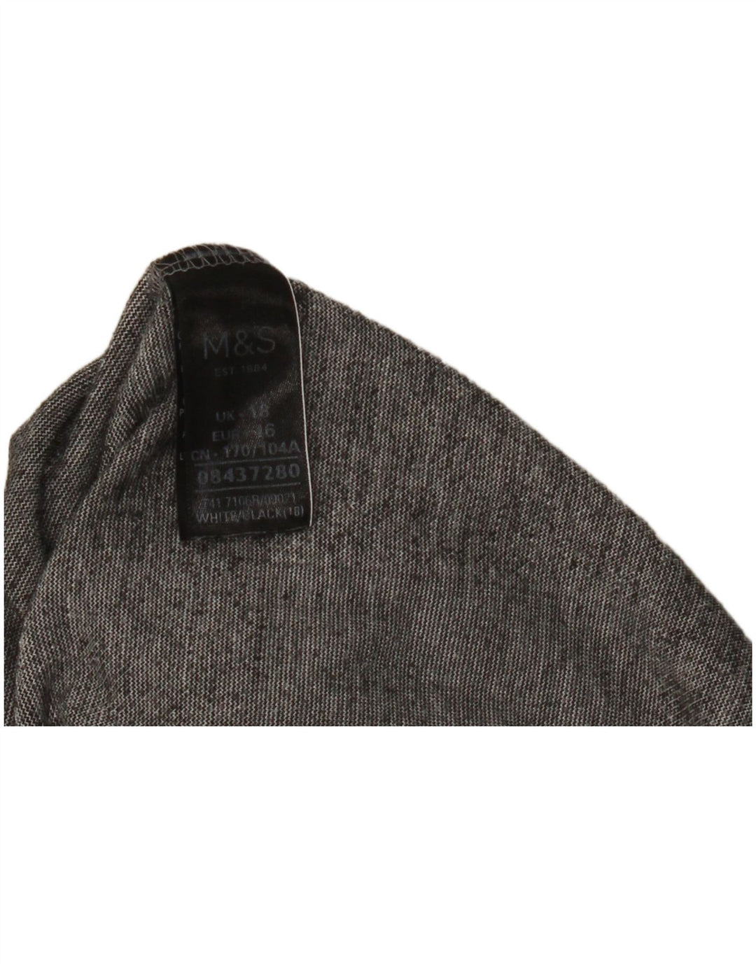 Marks & Spencer Damski top z rękawem 3/4, UK 18 XL, czarny, poliester w kratkę