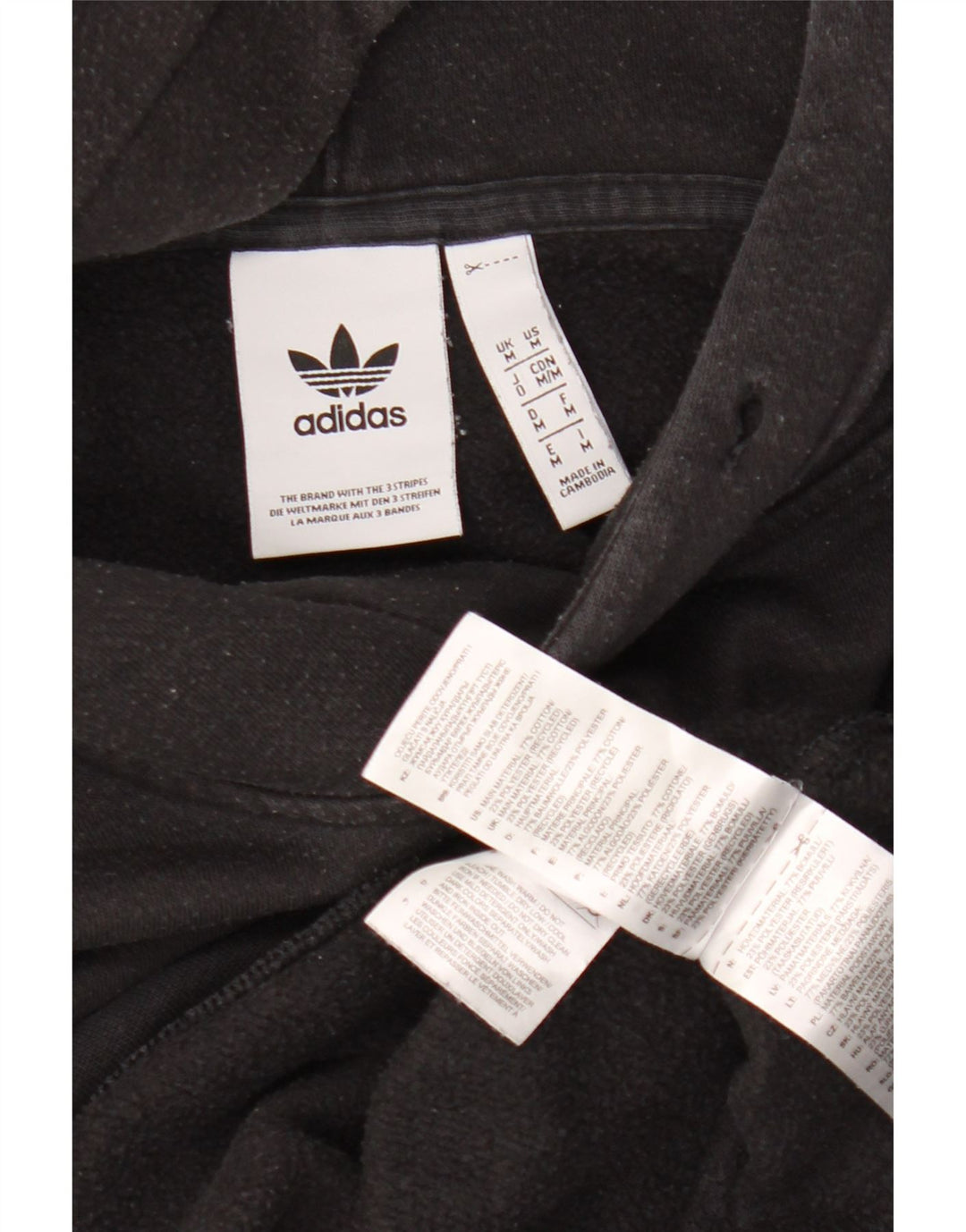 Męska bluza z kapturem Adidas, średnia czarna bawełna
