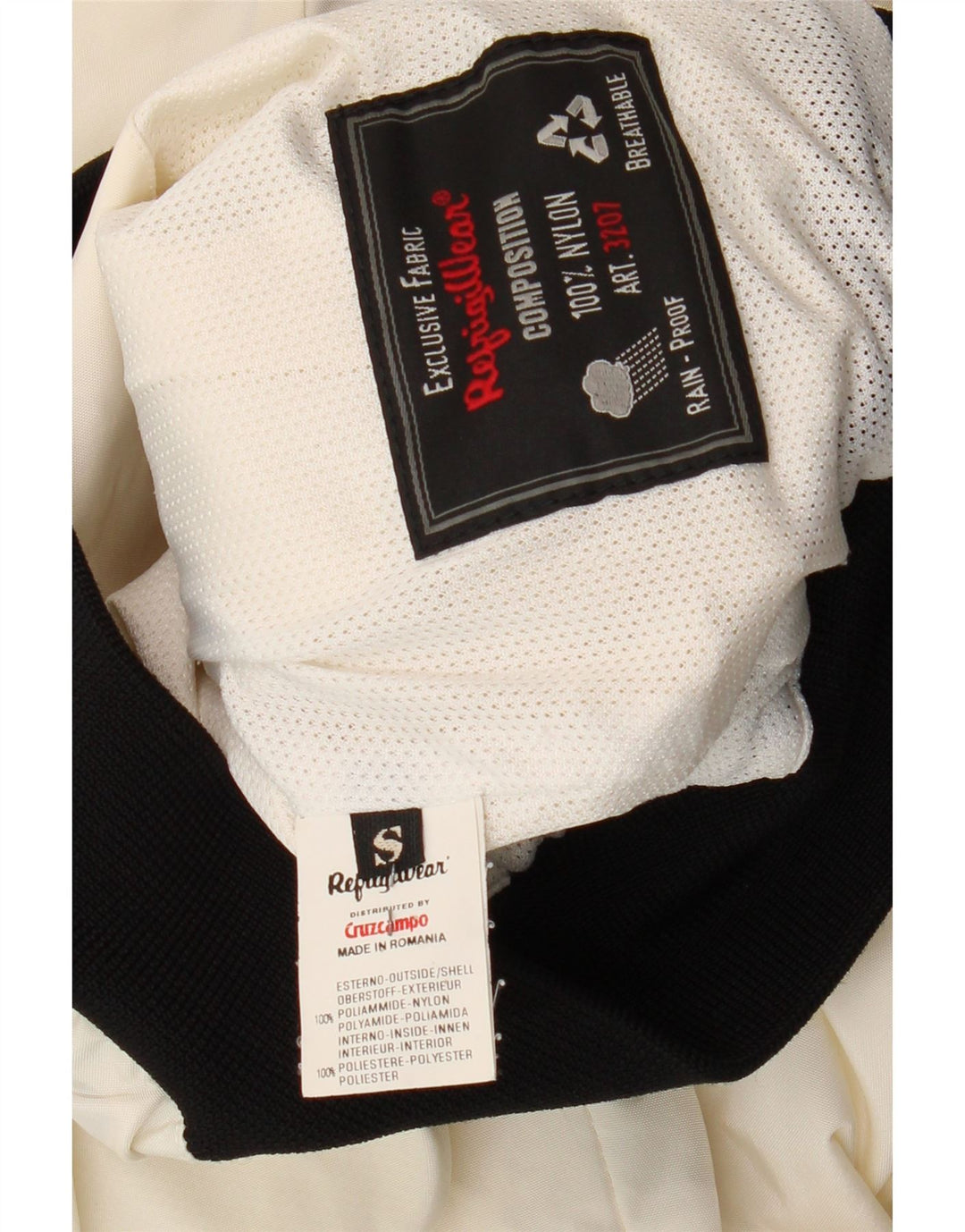 Damska kurtka bomberka oversize Refrigiwear UK 10, mała, biała, z blokami kolorów