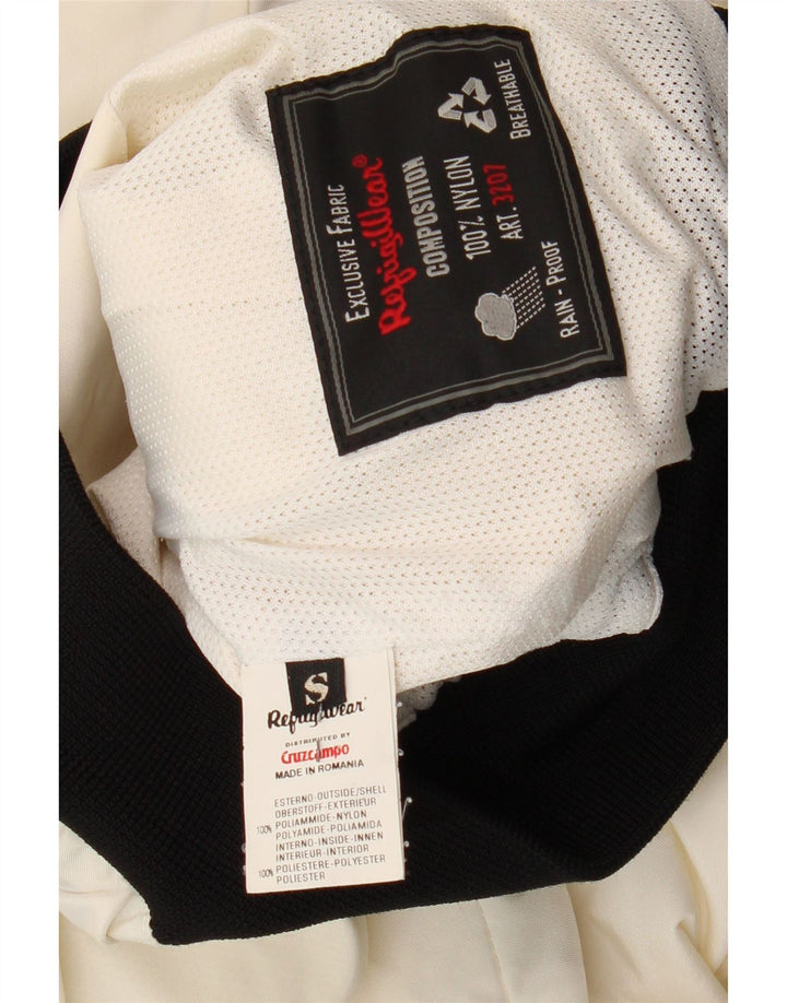 Damska kurtka bomberka oversize Refrigiwear UK 10, mała, biała, z blokami kolorów