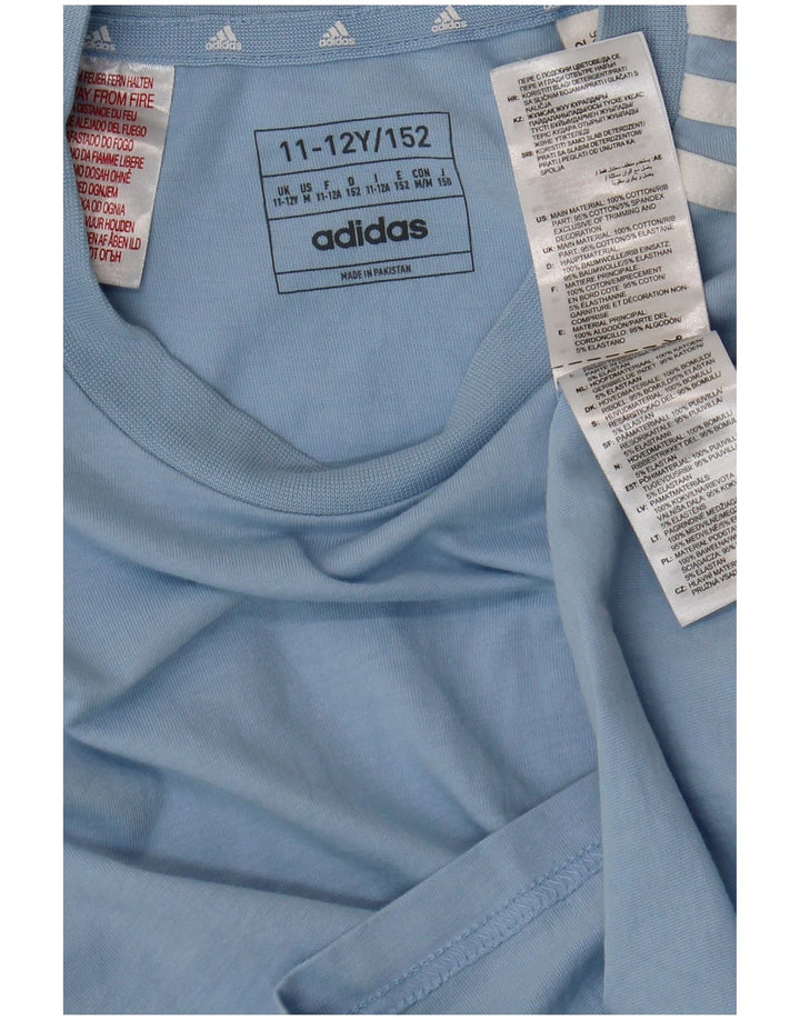 T-shirt chłopięcy ADIDAS 11-12 lat, niebieska bawełna