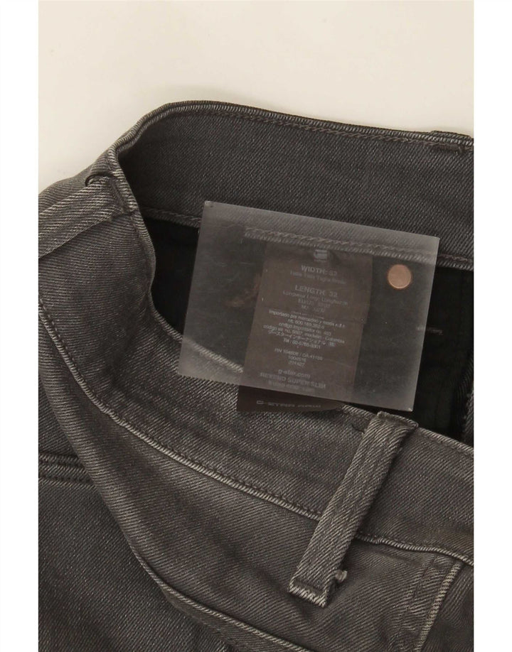 G-Star Męskie Revend Distressed Super Slim Jeans W32 L32 Szara bawełna
