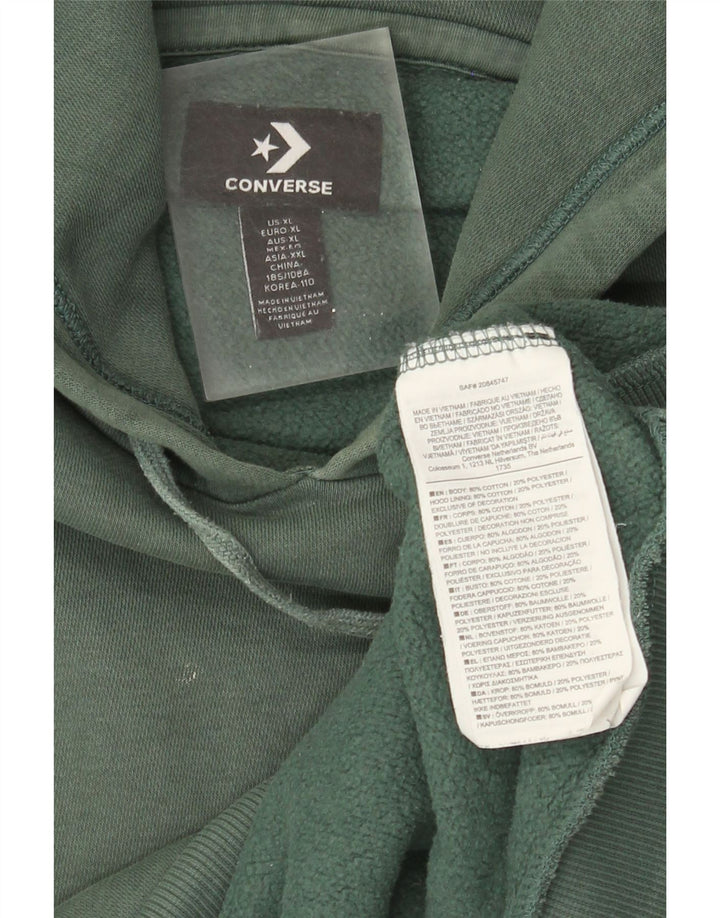 Converse Męski sweter z kapturem XL, zielony, bawełniany