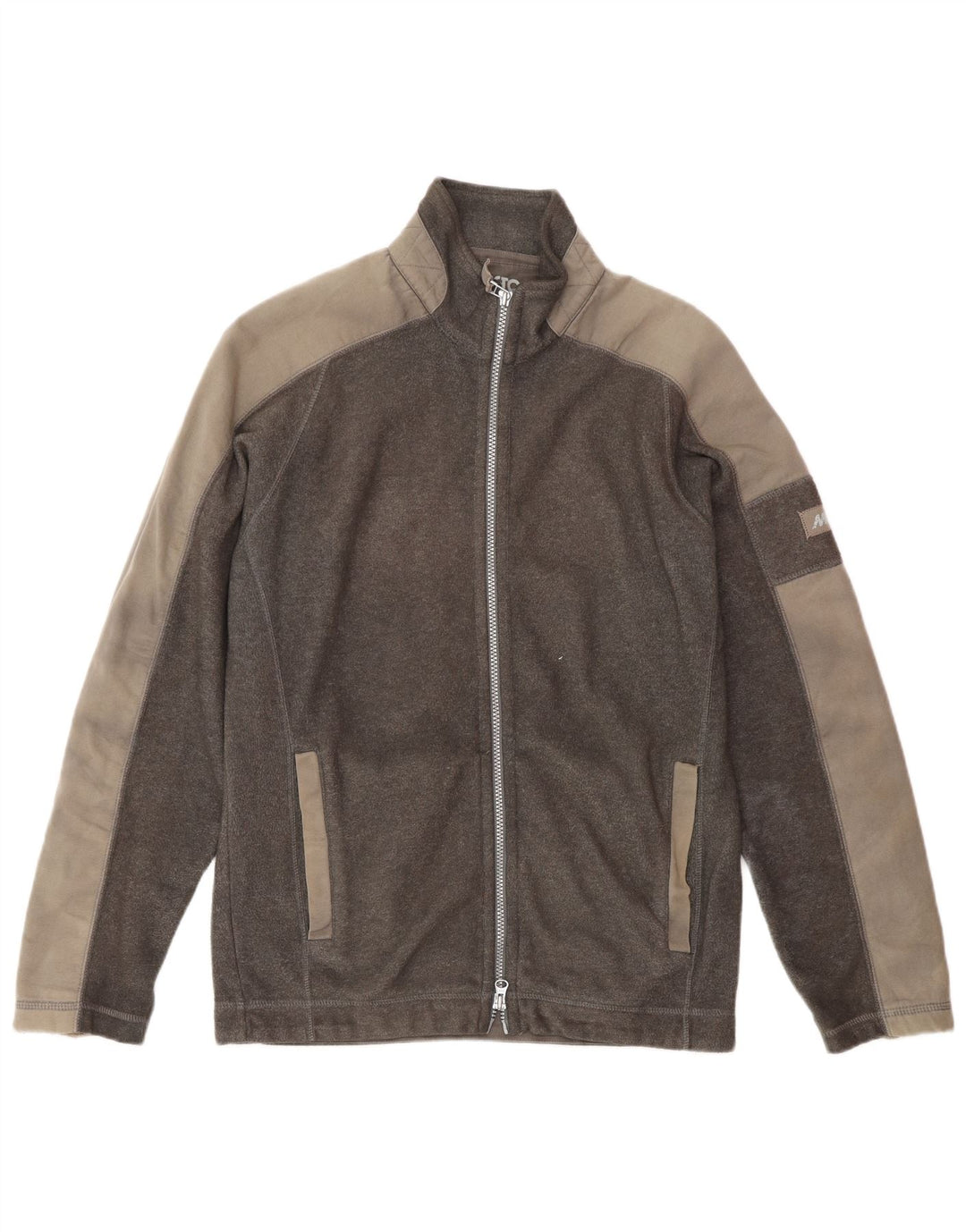 Męska kurtka polarowa Musto Graphic UK 36, mała, szara, z blokami kolorów, poliester