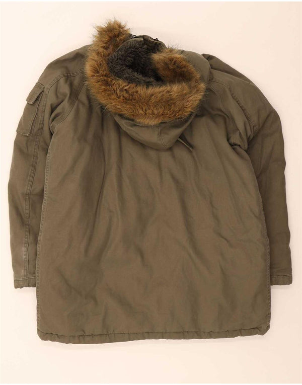Timberland Męska kurtka parka z kapturem UK 40 Large Khaki Poliester