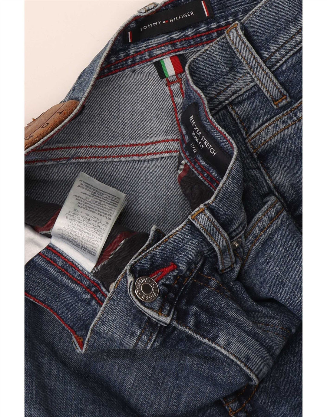 Męskie dżinsy Tommy Hilfiger Bleecker Slim W32 L32 Niebieska bawełna
