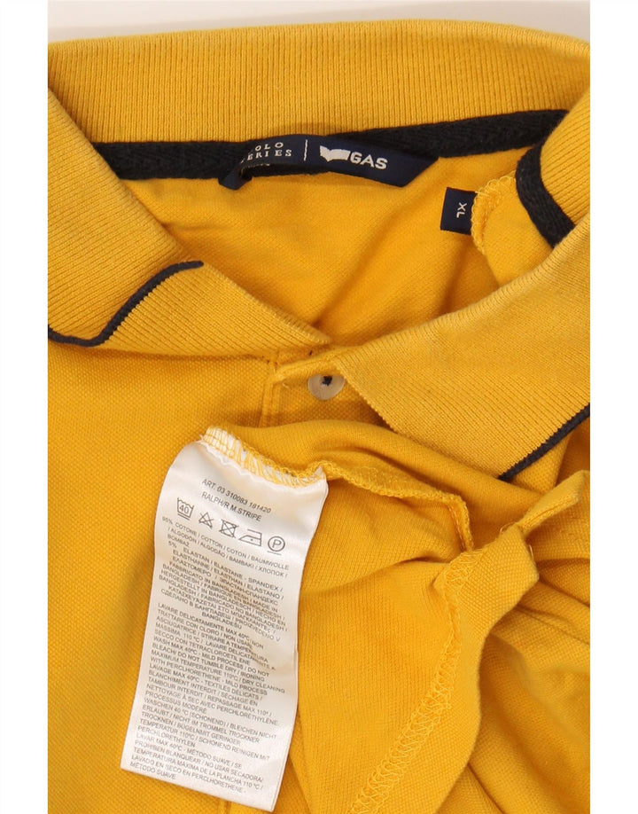 GAS Mens Polo Shirt XL Yellow Cotton Vintage Gas and Second-Hand Gas from Messina Hembry 