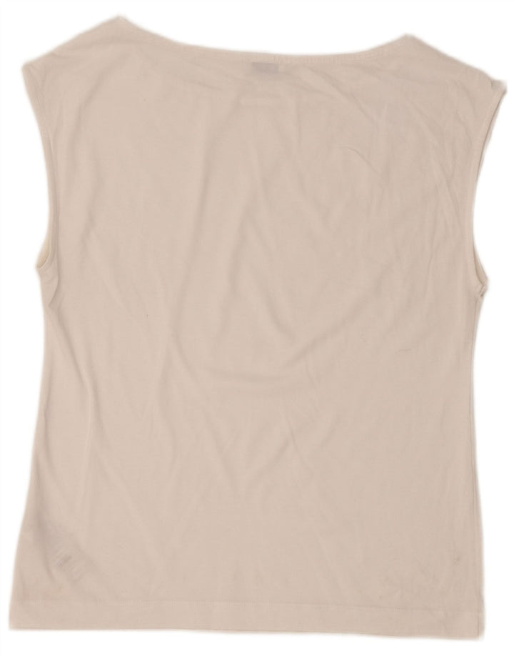 ESPRIT Womens Vest Top UK 16 Large Off White Cotton
