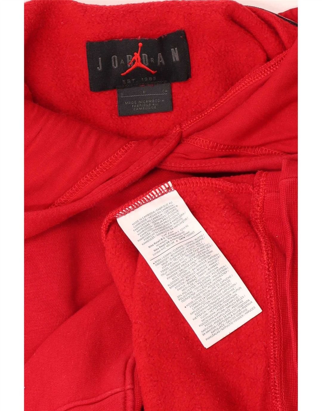 Męski sweter z kapturem Jordan, mały, czerwony, bawełniany