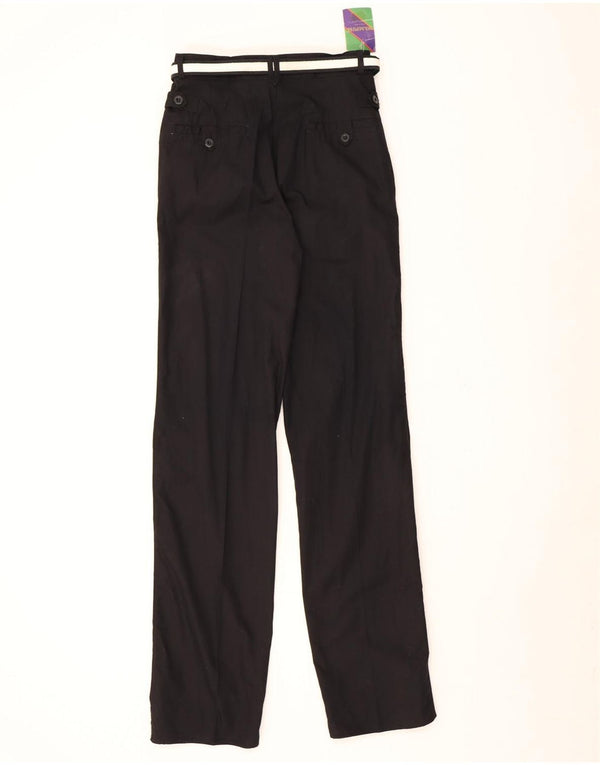 Wampum Damskie spodnie typu slim casual IT 44 Medium W28 L34 Czarna bawełna