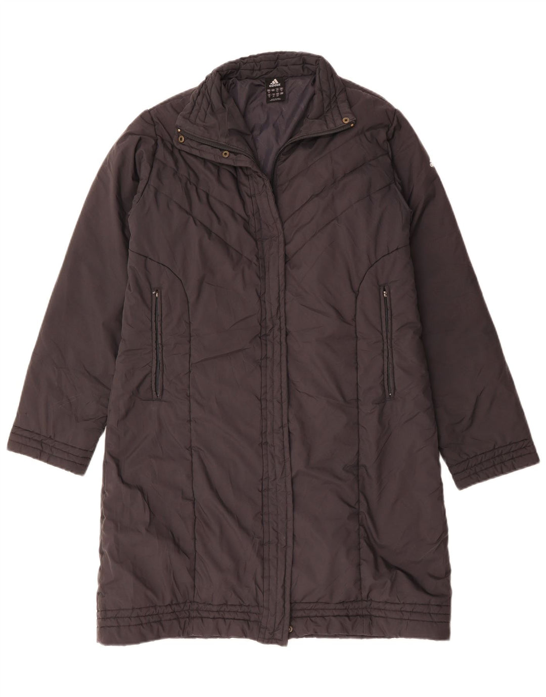 Damski płaszcz Adidas Adidas UK 16, duży, szary poliamid