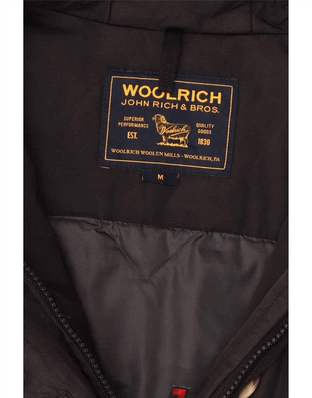 Damska kurtka wiatrówka z kapturem Woolrich UK 14 Medium Black
