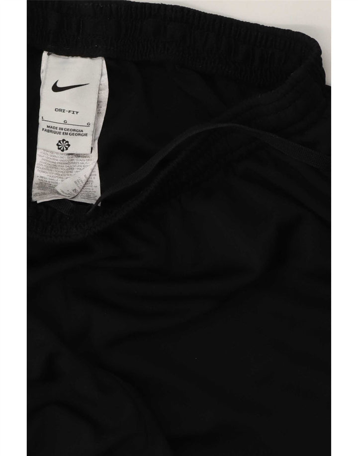Męskie spodnie dresowe Nike Dri Fit, duży czarny poliester z blokami kolorów