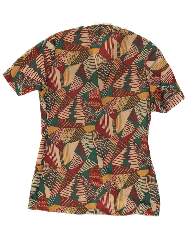 Damska bluzka koszulowa w stylu vintage IT 42 Średnia, wielokolorowa, geometryczna