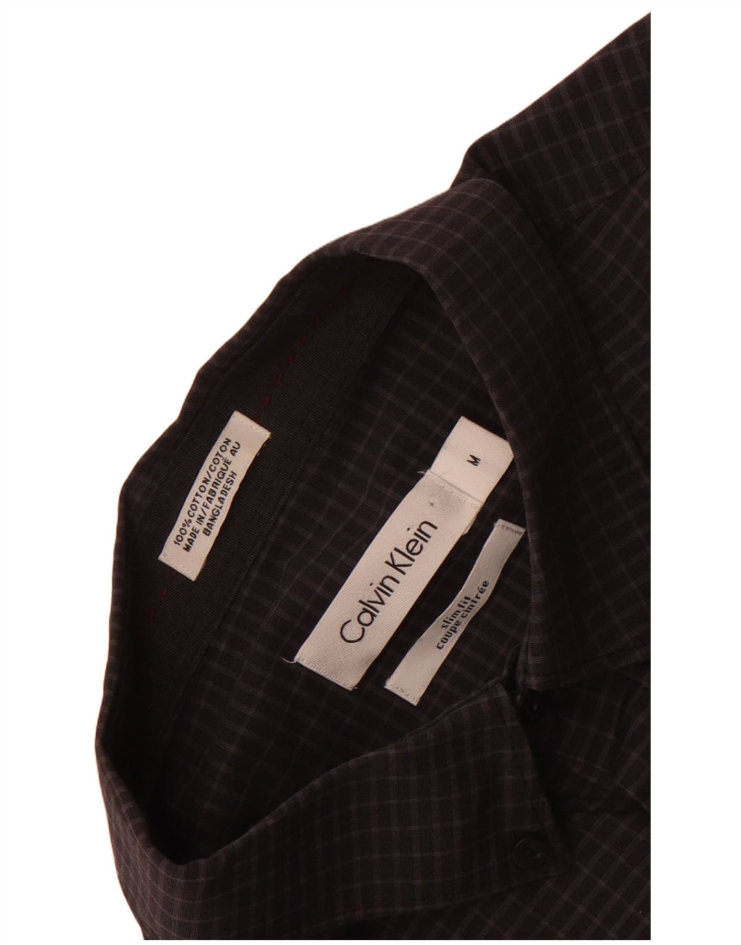 Koszula męska Calvin Klein Slim Fit, bawełniana w średnią szarą kratkę