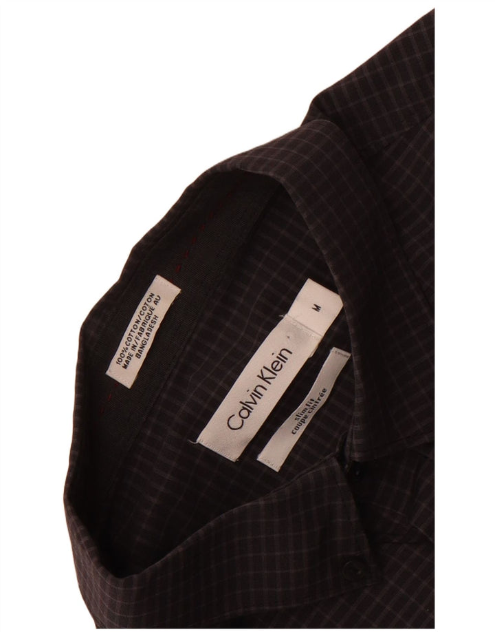 Koszula męska Calvin Klein Slim Fit, bawełniana w średnią szarą kratkę