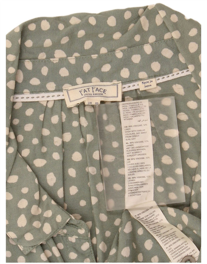 Damska bluzka koszulowa FAT FACE wiązana z przodu UK 20 2XL w kolorze zielonym