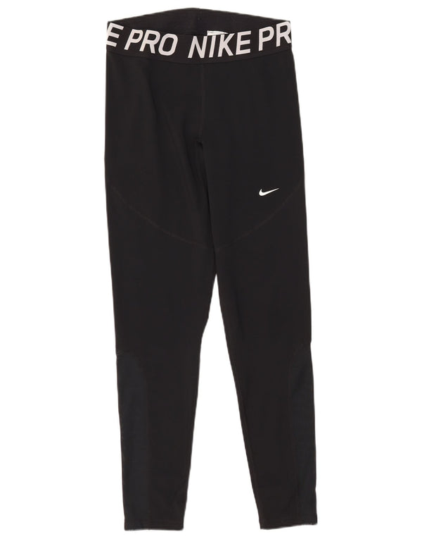 Damskie legginsy Nike Dri Fit Graphic UK 14, duże czarne bloki kolorów