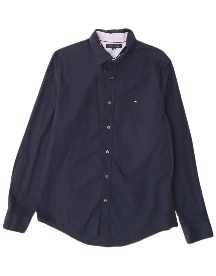 Koszula męska Tommy Hilfiger, średnia, granatowa, bawełniana