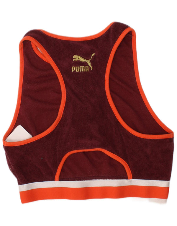 Damski krótki top Puma Terry Cloth Graphic UK 12 Medium Burgundy Sports