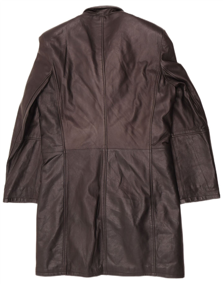 Barone Męski płaszcz skórzany UK 36 Small Black