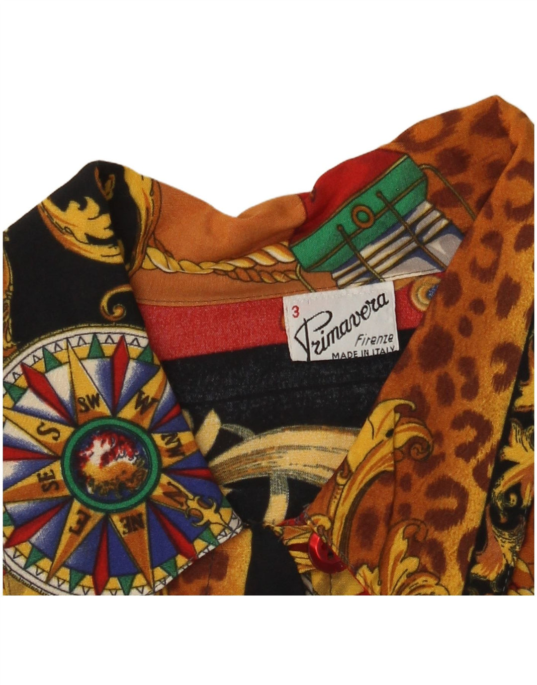 Damska bluzka koszulowa Primavera Firenze w abstrakcyjny wzór US 3 Small Multicolo